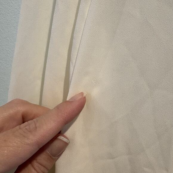 Talbots Blouse Women Large L Cream Lace Front Ruffle Trim Career Feminine Office - Picture 13 of 13